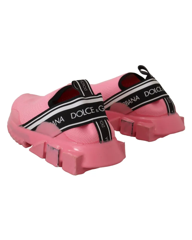 Dolce & Gabbana Women's Pink Low Top Slip On Casual Sorrento Sneakers Pink