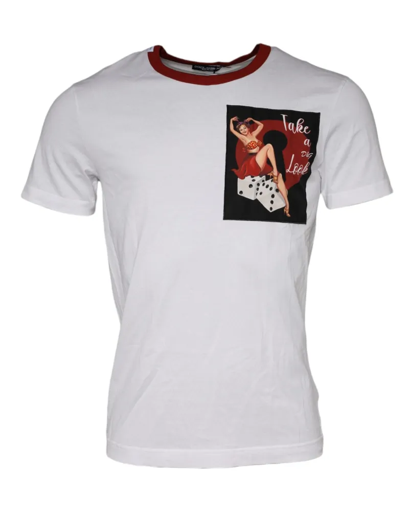 Dolce & Gabbana Graphic-Print Cotton T-Shirt — White White