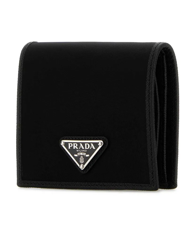 Prada Men's Black Nylon Wallet Nero Poliammidericiclata-Vitello Portafogli Black