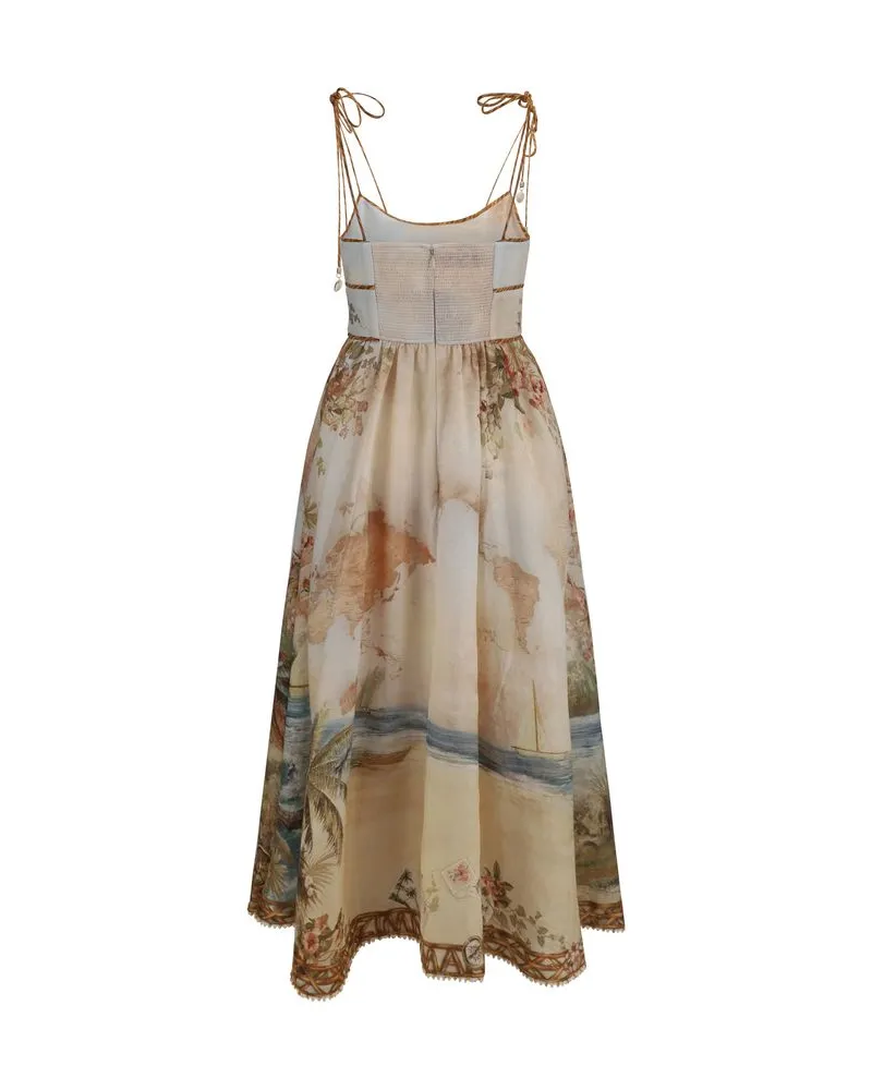 Zimmermann Women's Beige Linen Casual Dress Beige