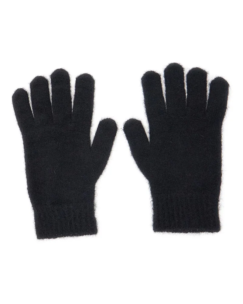 Vivienne Westwood Unisex Gloves Orb Logo Black Wool Blend Alpaca Hat Black