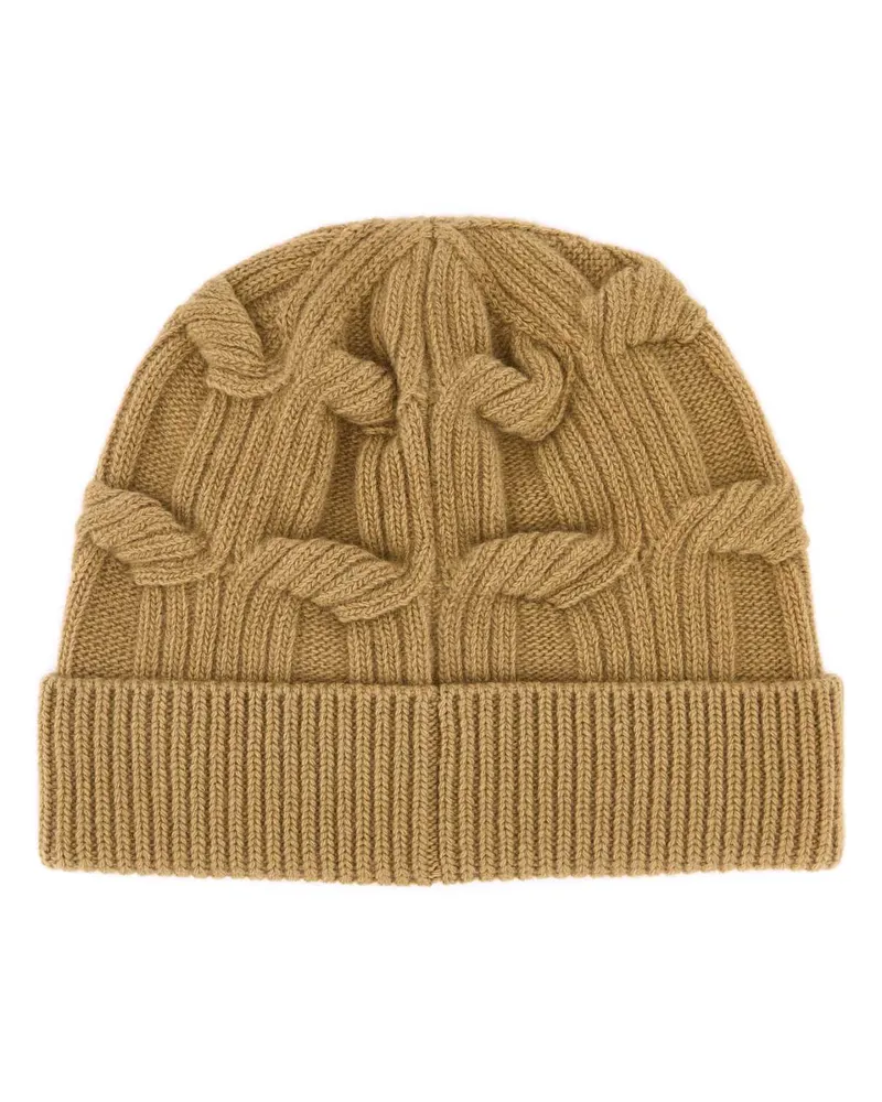 Stella McCartney Women's Camel Wool Beanie Hat Cuffie Camel