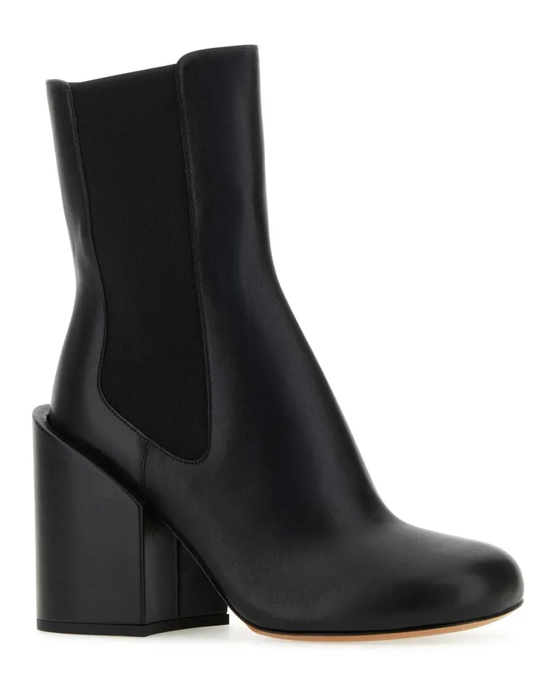 SPORTMAX Women's Black Leather Etra Ankle Boots Nero Stivali Black