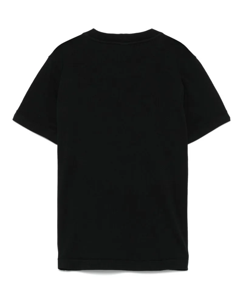 Stone Island Logo-Patch Cotton T-Shirt — Black Black