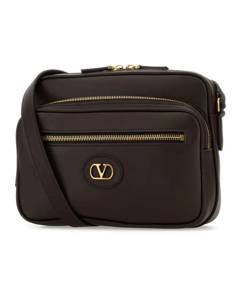 Valentino Garavani Men's Dark Brown Leather Antibes Crossbody Bag Oakbrown Calf - Bos Taurus Borse A Tracolla Brown