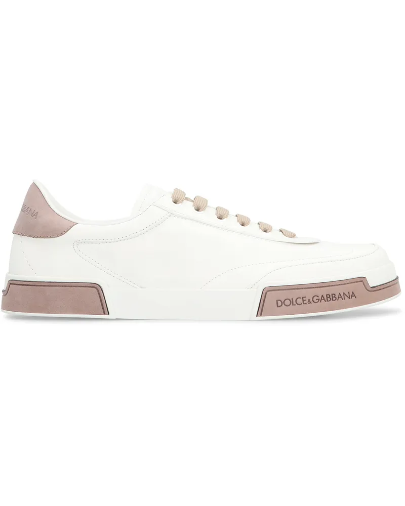 Dolce & Gabbana Men's Portofino Yatch Low-Top Sneakers White Lambskin; Calfskin Trainers White