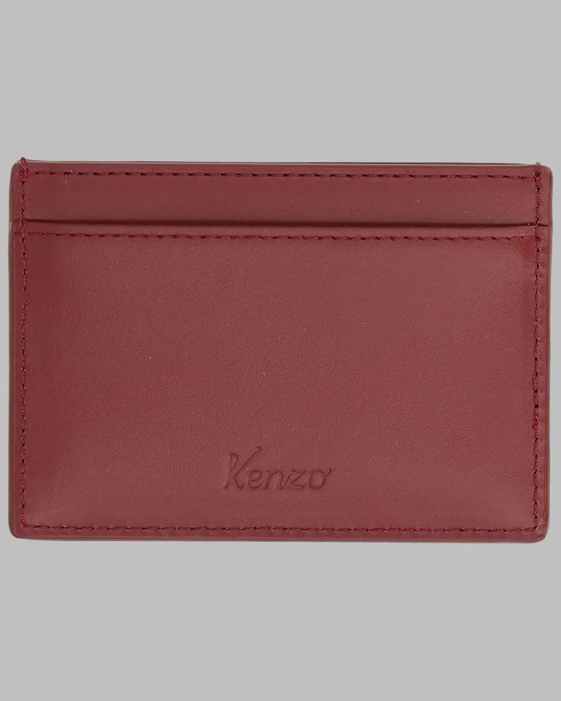 Kenzo Eiffel Tower-Embossed Card Case — Red Red