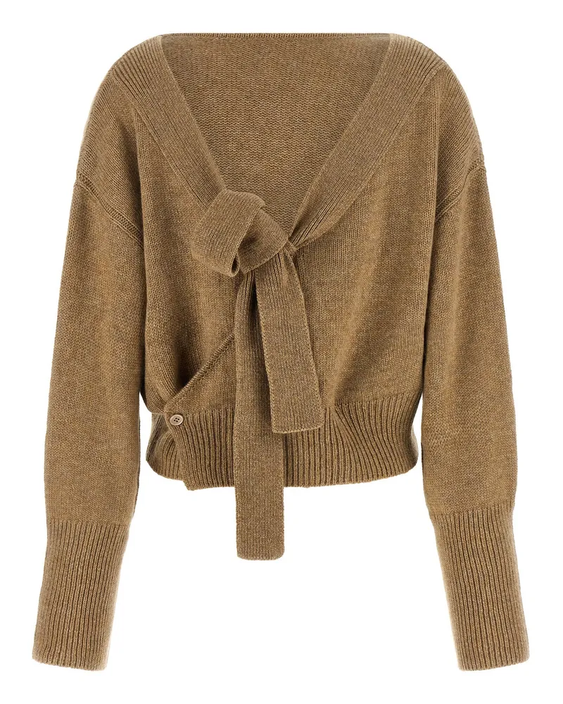 Ermanno Scervino Fine Cashmere with Shaved Fineness Sweater — Beige Beige