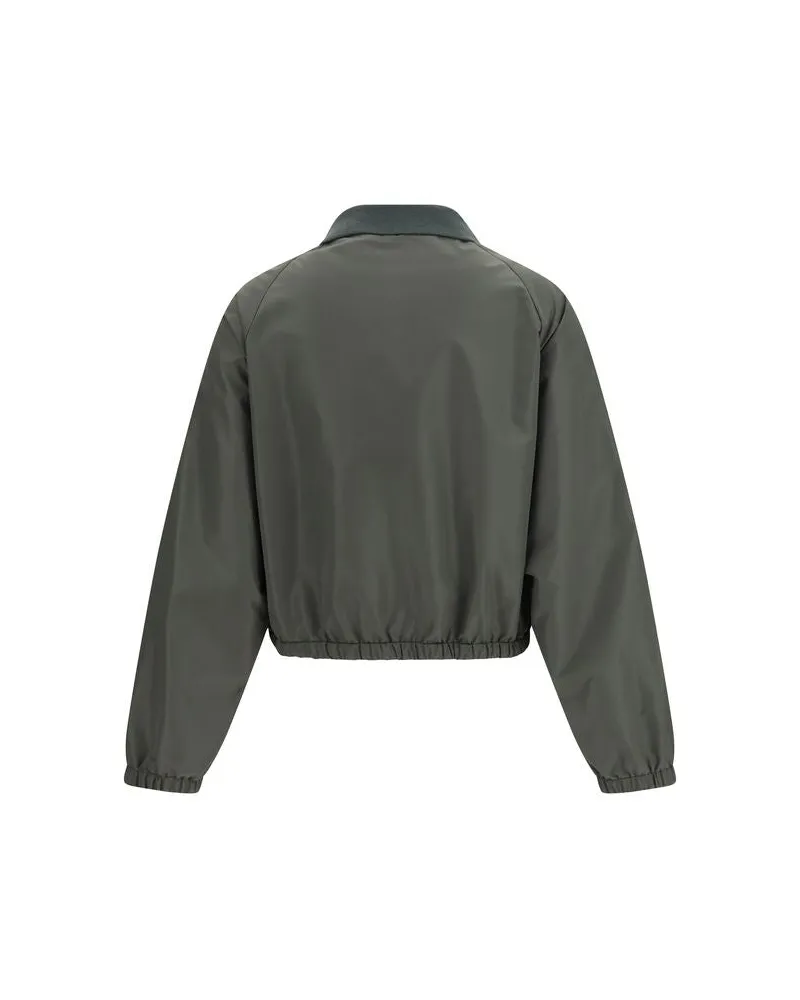 Miu Miu Women's Bicolor Polyester Shell Jacket Clothing Gray