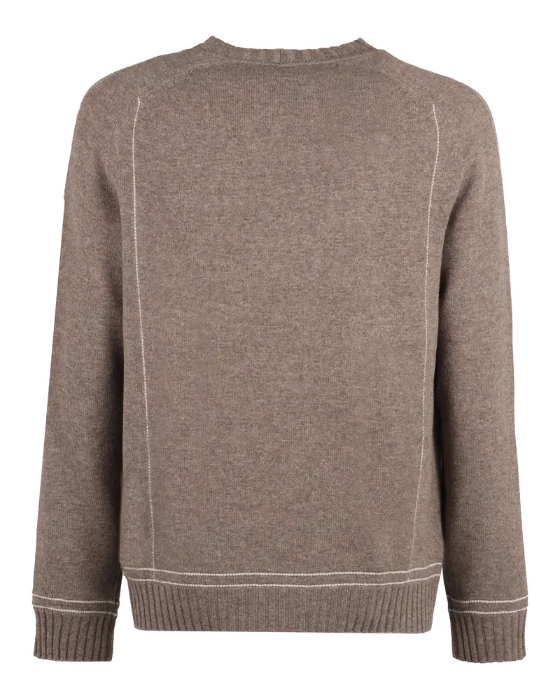 Giorgio Armani Men's Wool And Cashmere Sweater Beige Virgin Sweatshirts Beige