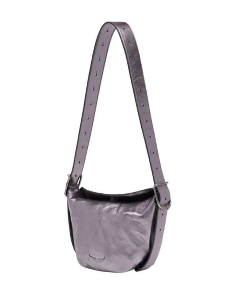 Zadig & Voltaire Women's Baby Jane Vintage Shoulder Bag -  Leather Silver Calfskin Shoulder-Hobo-Bags Silver