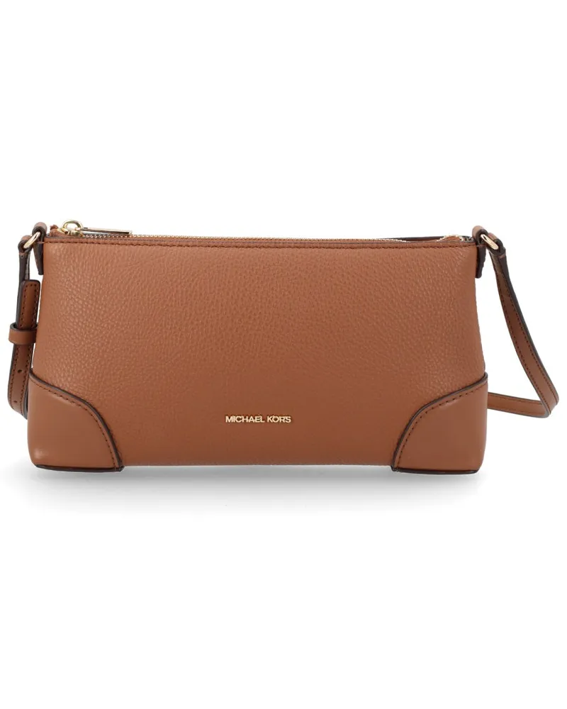 Michael Kors Women's Shoulder Bag With Logo Brown Polyurethane Brown