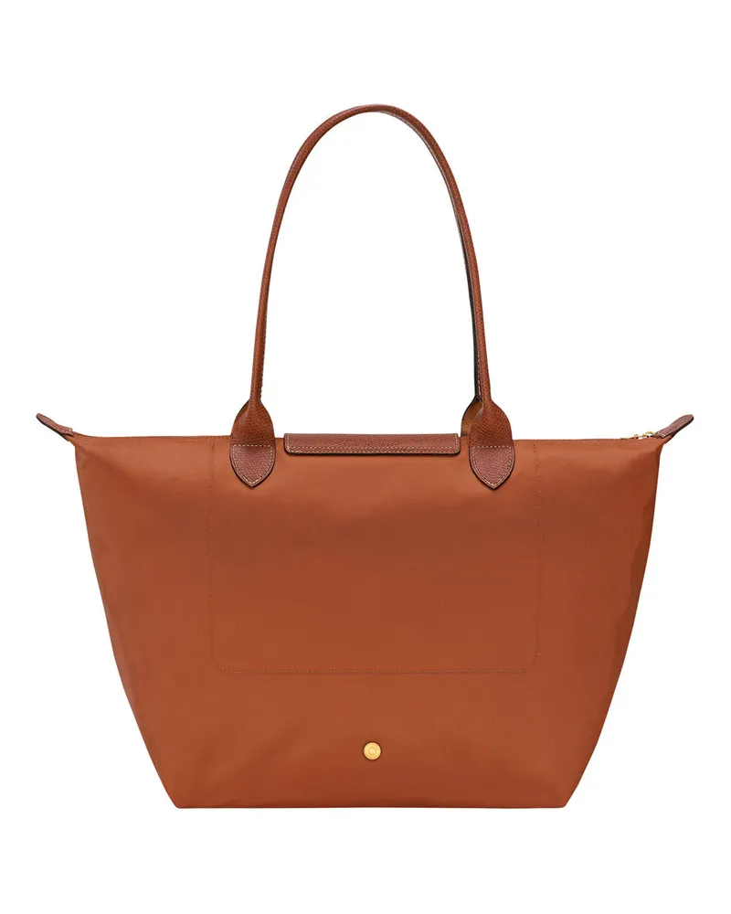 Longchamp Women's Tote Bag Le Pliage Original Beige Polyamide Shoulder Cognac