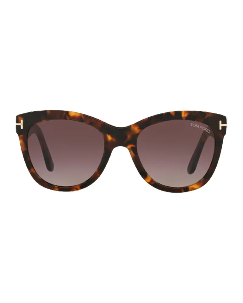 Tom Ford FT087052T Cat-Eye Tortoiseshell Sunglasses — Brown Brown