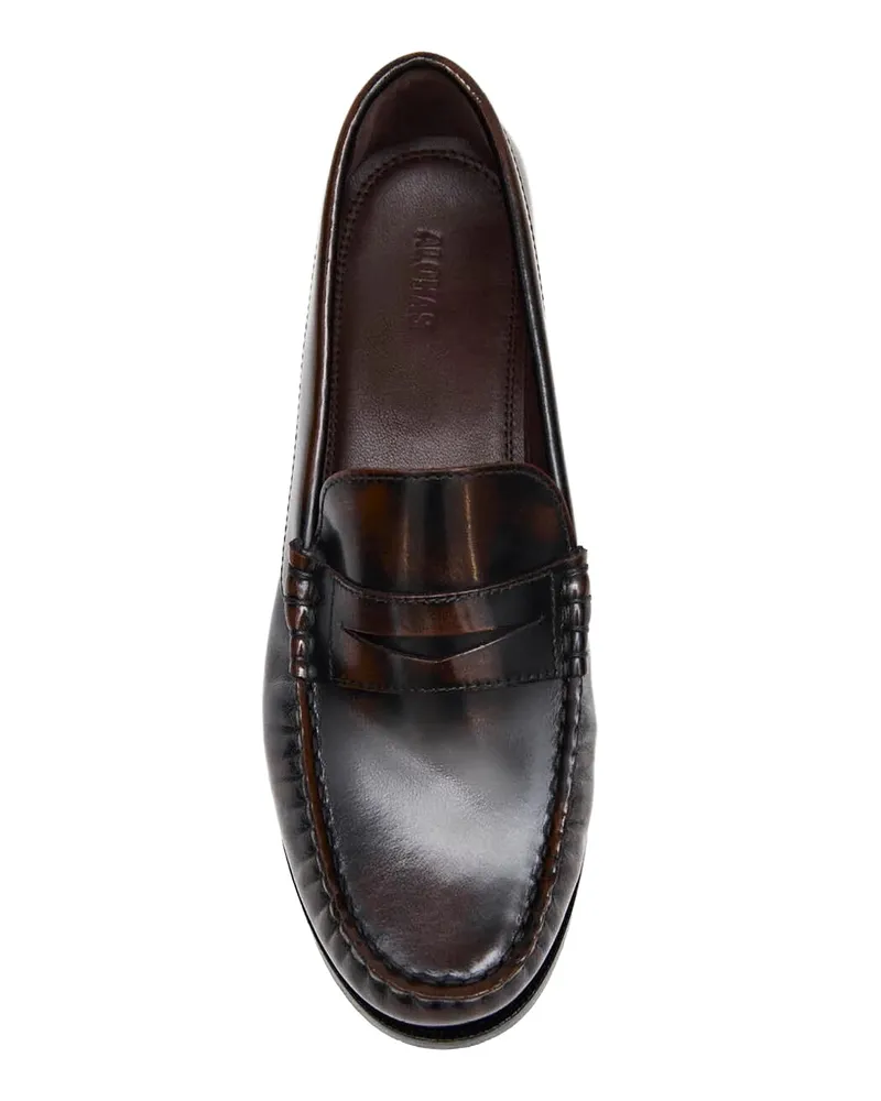 Alohas Women's Loafer Rivet Brushed Coffee Brown Loafers Brown