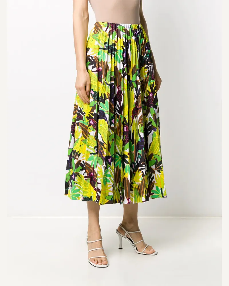 Valentino Garavani Women's Garavani Monkey Forest Pleated Midi Skirt Green Green