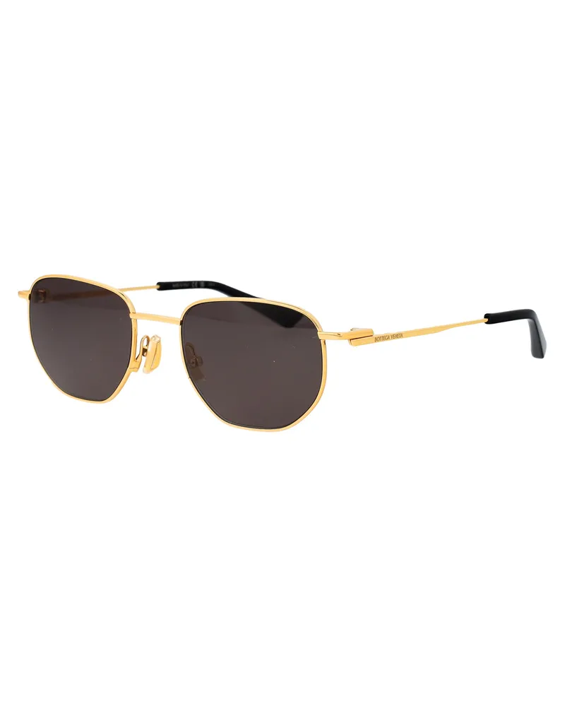 Bottega Veneta Unisex Sunglasses Bv1301s Gold-Grey Gold-Gold-Grey Metal Gold/gold/grey Gold