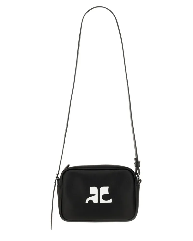 Courrèges Women's Camera Bag Reedition Black Calf Leather Shoulder Black