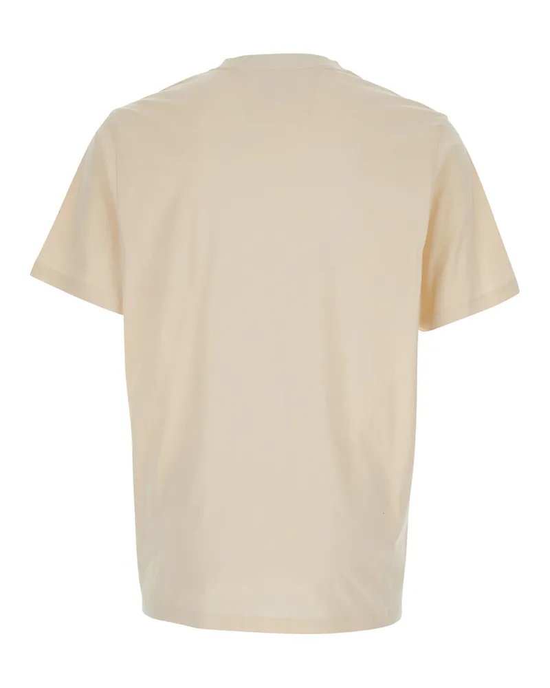 C.P. Company Men T-Shirt Beige Cotton T-Shirts And Polos Beige