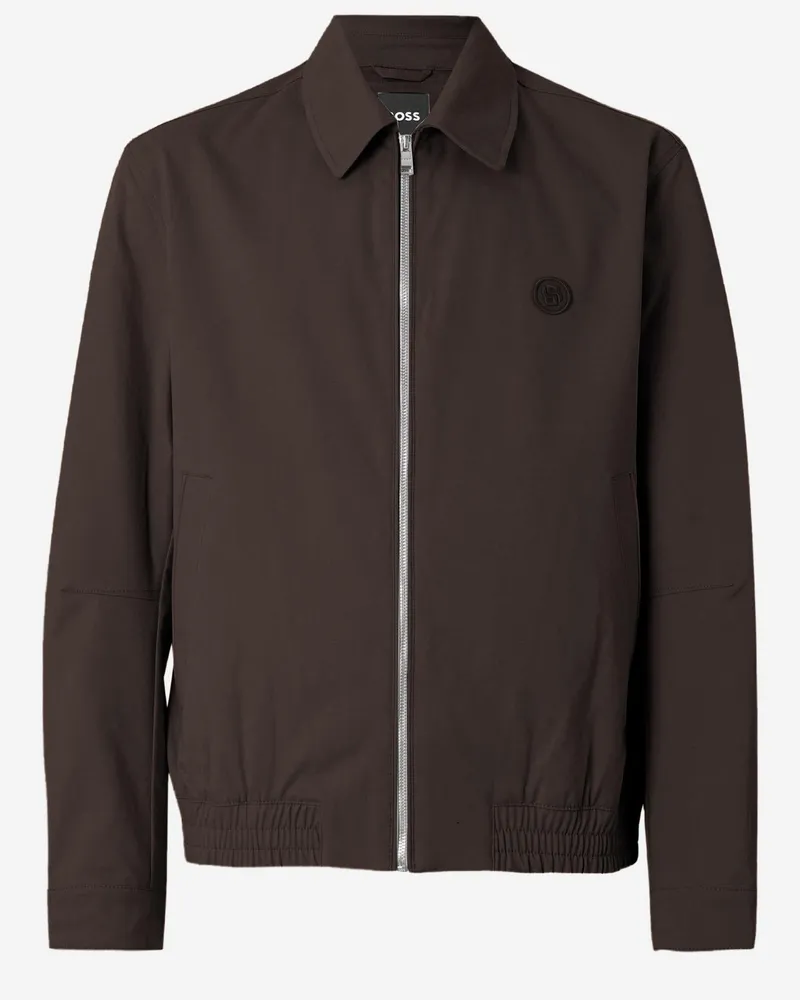 HUGO BOSS Men's Jacket Stretch Cotton Dark Brown Brown