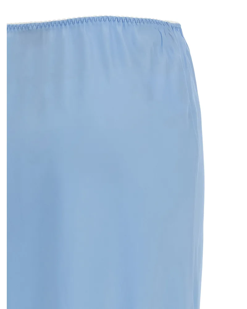 Moschino Women's Blue Acetate Midi Skirt Blue