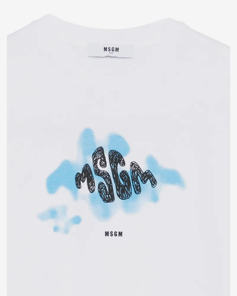 MSGM Kids' T-Shirt Cotton White T-Shirts And Polos White
