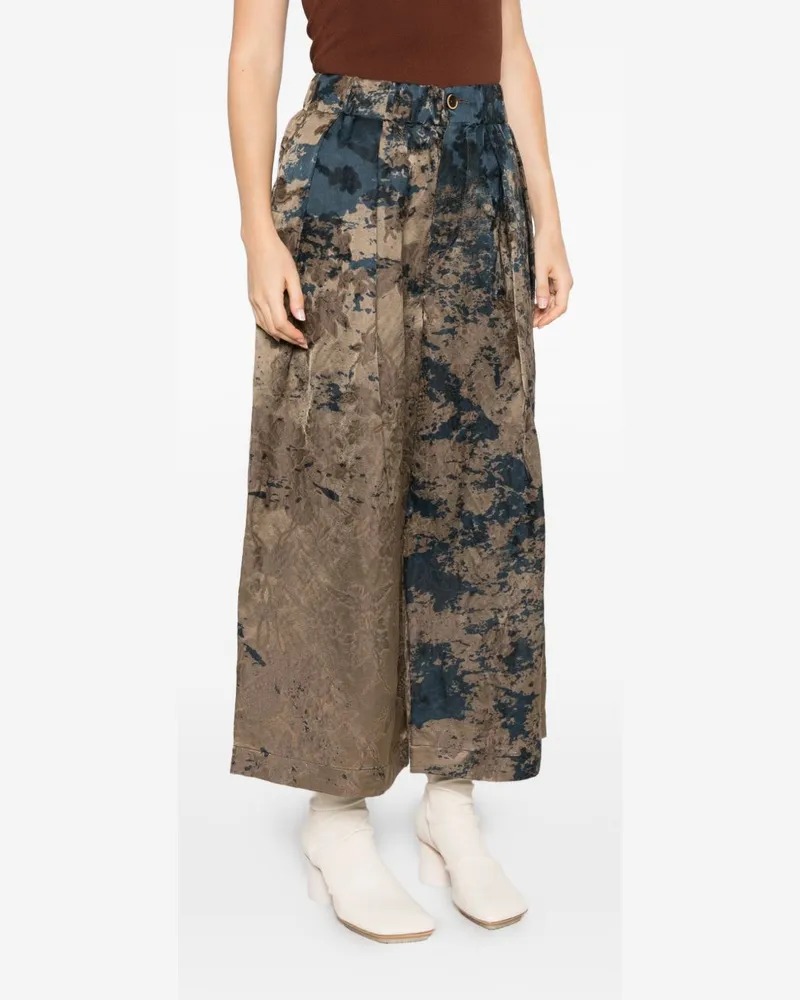 Uma Wang Printed Linen-Blend Trousers — Brown Brown