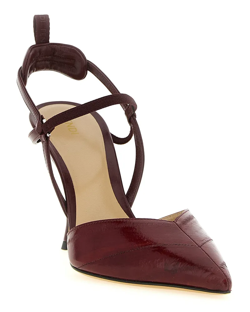 Fendi Very Colibri Slingback Heel — Burgundy Burgundy