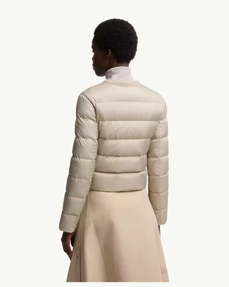 Moncler Quilted Down Down Jacket — Beige Beige