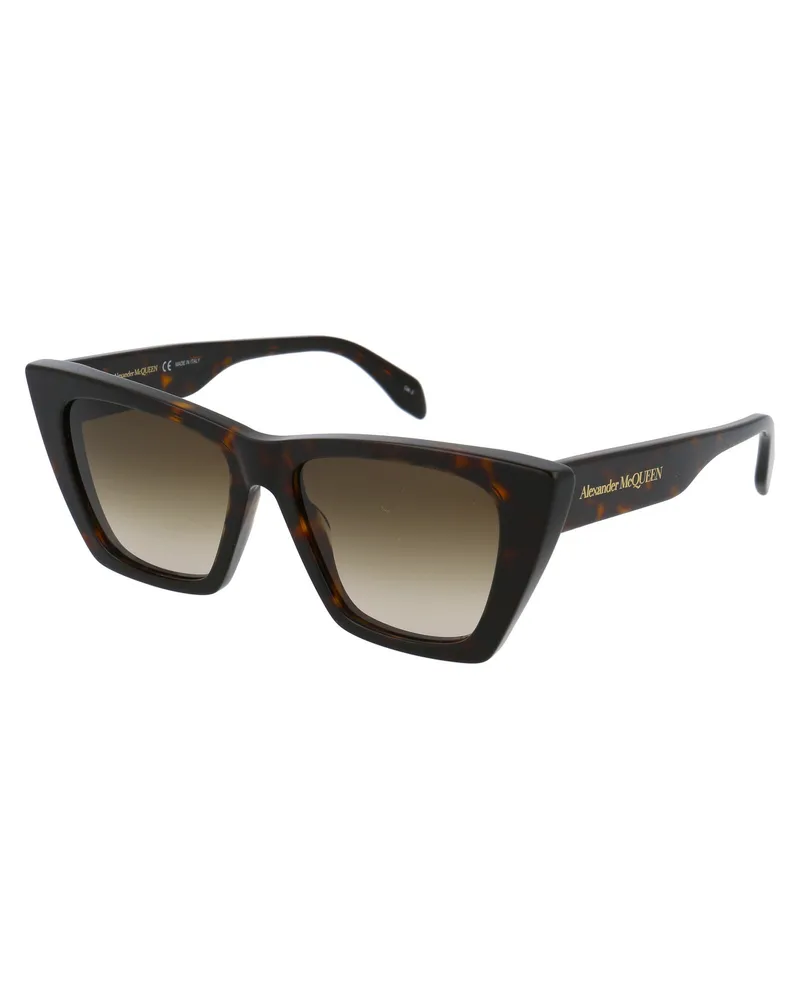 Alexander McQueen AM0299S Havana Acetate Sunglasses — Brown Brown