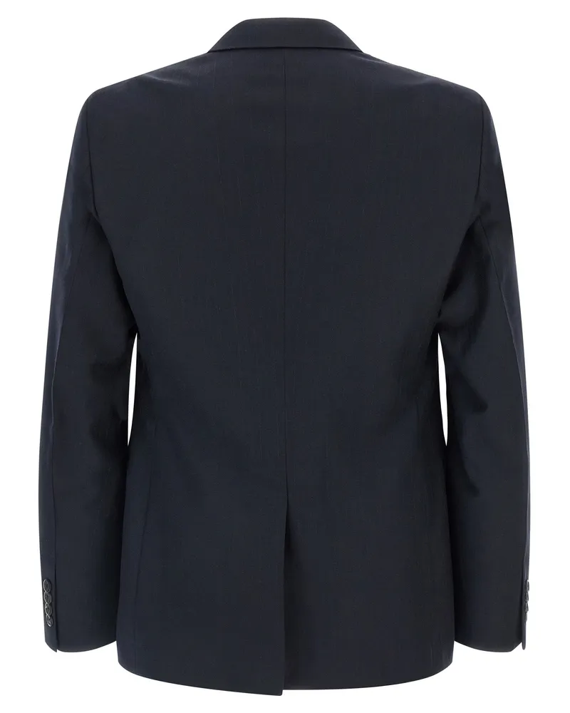 Prada Pinstriped Wool-Cashmere Pant Suit — Black Black