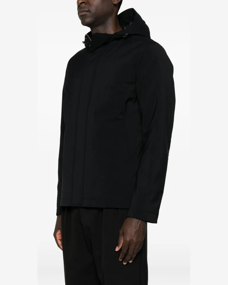 Herno Drawstring Hood Jacket — Black Black