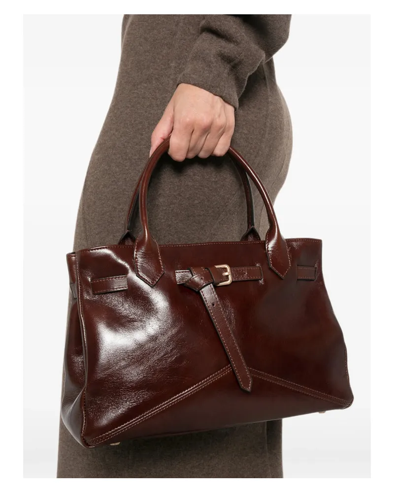 Ballantyne Calfskin Leather Tote Bag — Brown Brown