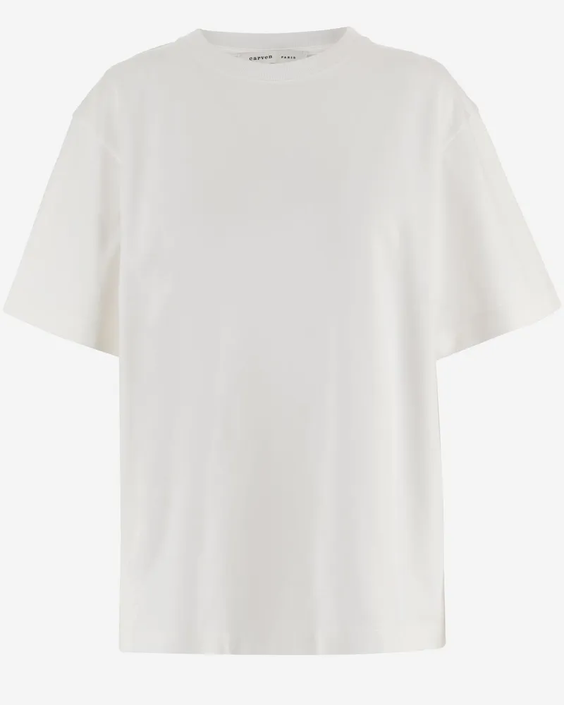 Carven Women's Cotton T-Shirt With Back Print White T-Shirts & Jerseys White