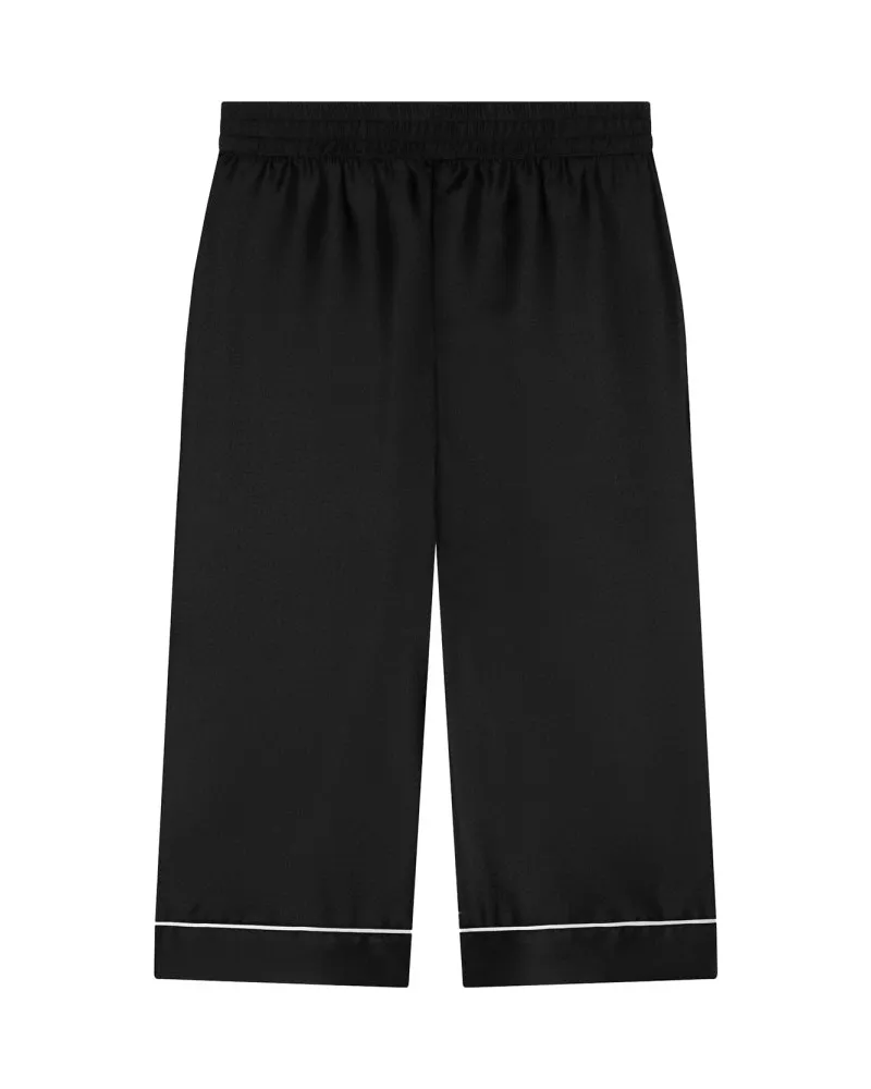 Dolce & Gabbana Wide-Leg Silk Trousers — Black Black