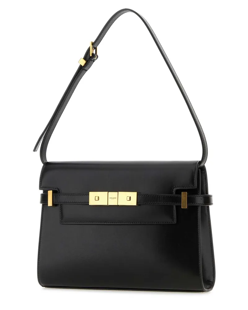 Saint Laurent Women's Black Leather Manhattan Clutch Nero Borse A Tracolla Black