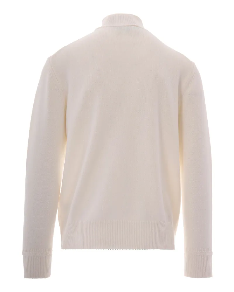 Paolo Pecora Milano Men's Roll-Neck Sweater Cream Virgin Wool Jumpers Cream