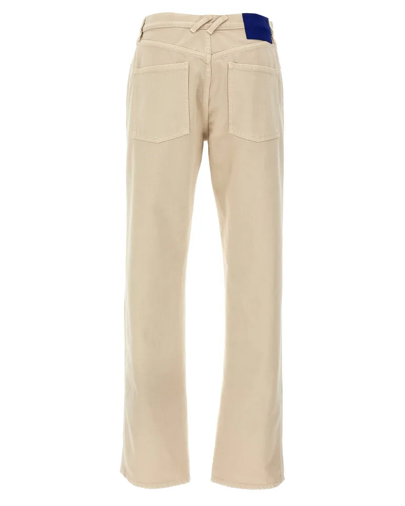 Burberry Straight-Leg Cotton Denim Jeans — Beige Beige