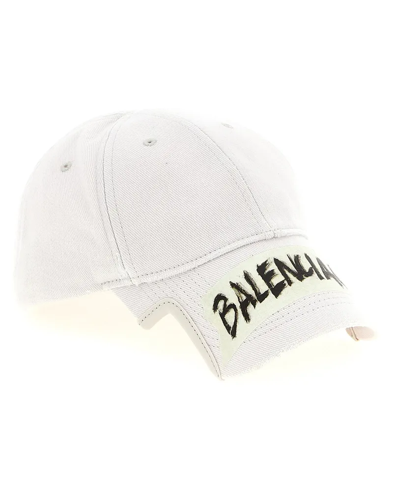 Balenciaga Masking Tape Logo Baseball Cap — White White