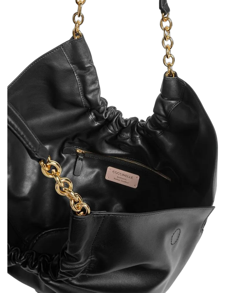 Coccinelle Women's Shoulder Bag Black Bovine Leather Shoulder-bags Black