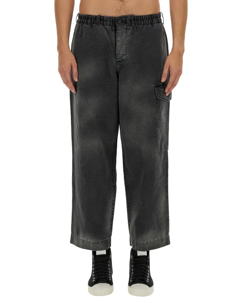 YMC Military Cotton-Linen Trousers — Black Black