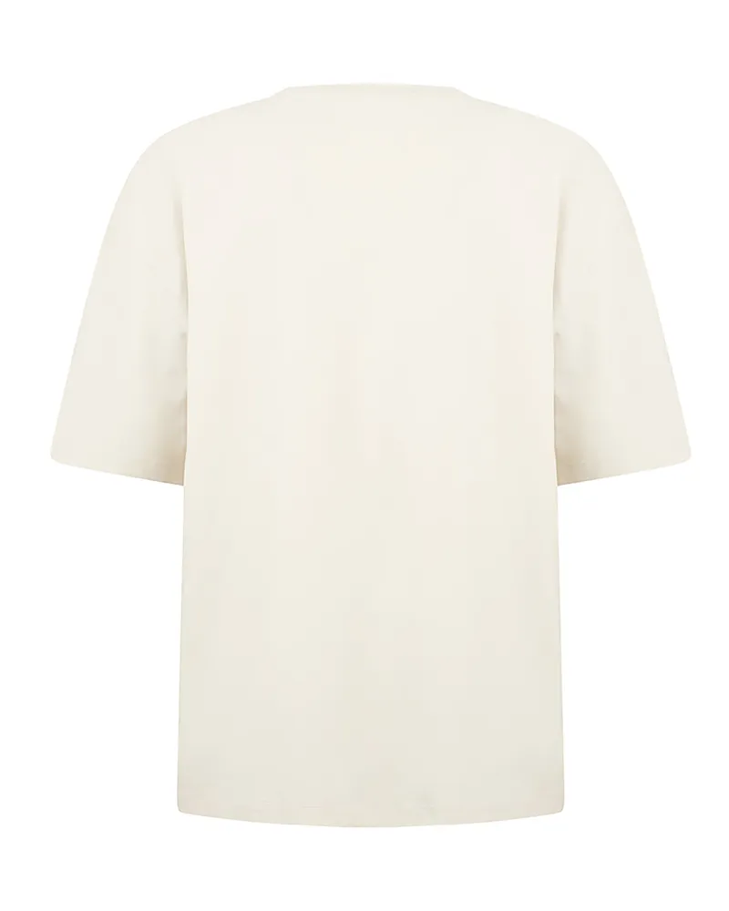 Maison Margiela Men's Short-Sleeved T-Shirt Cream Cotton T-Shirts And Polos 