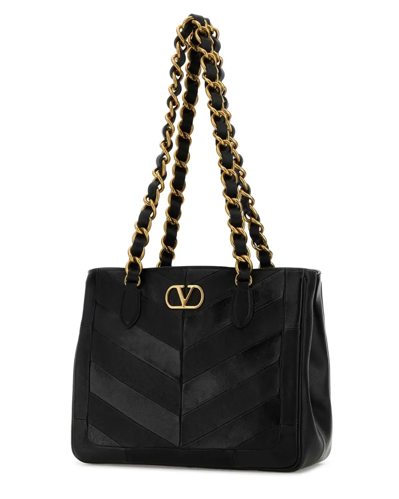 Valentino Garavani Women's Black Leather La Seine Shopping Bag Nero Borse A Mano Black