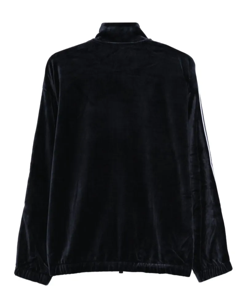 EA7 Logo-Patch Velvet Sweatshirt — Navy Navy