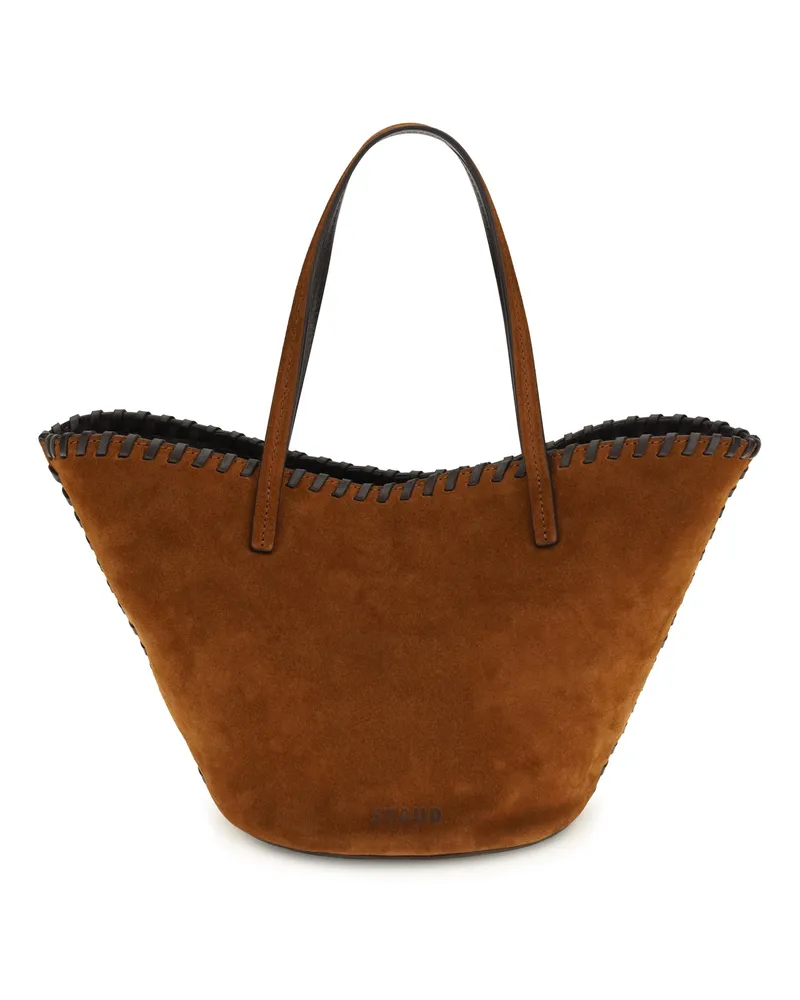 STAUD Women's Handbag Caro Suede Tobacco-Espresso Calf Leather Shoulder Bags Tobacco/espresso Brown