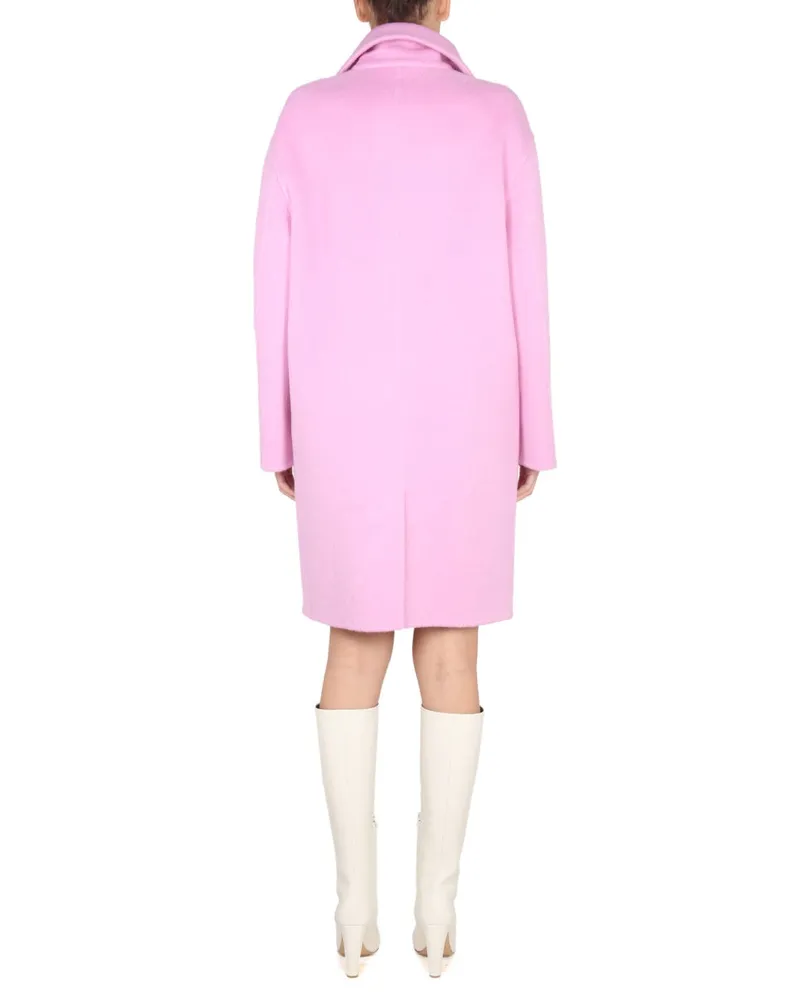 Bottega Veneta Double-Face Wool Coat — Pink Pink