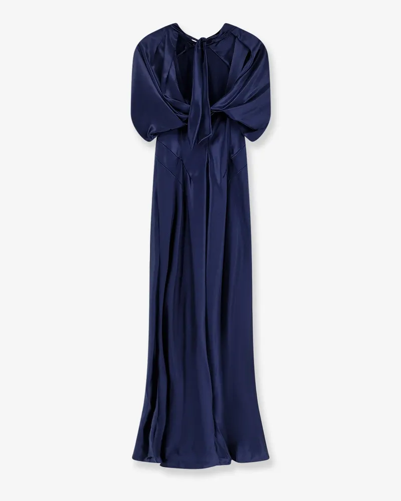 Alberta Ferretti Women's Viscose Long Dress Blue Navy