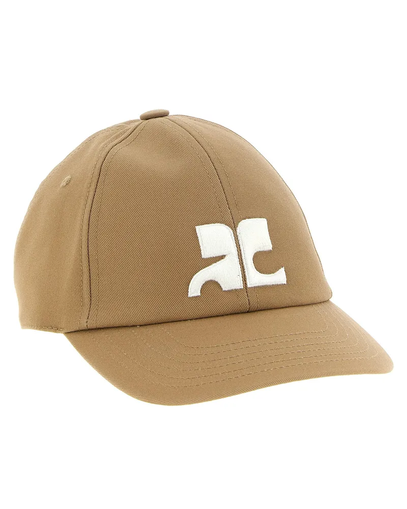 Courrèges AC Logo Embroidered Baseball Cap — Beige Beige