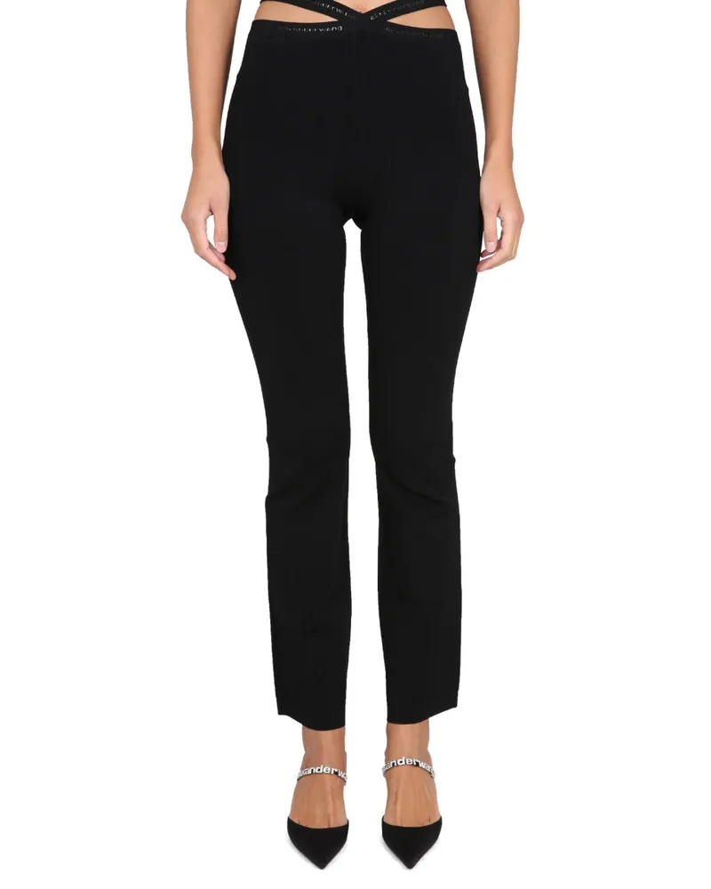 Alexander Wang Logo-Detailed Viscose Leggings — Black Black