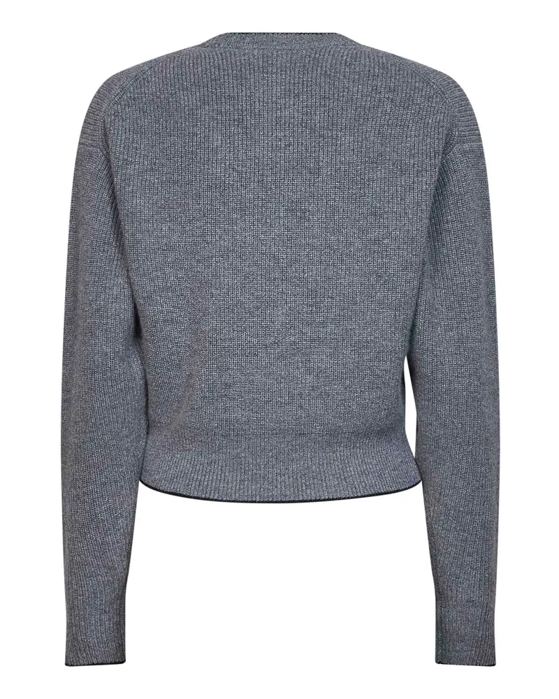 Chloé Women's Crewneck Sweater Grey Wool-Cotton Gray